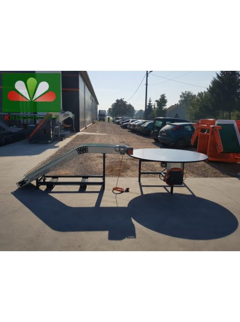 SO-2. Kör alakú puffer asztal alkalmas a gépekből kijövő zöldségek és késztermékek kézi átvételére