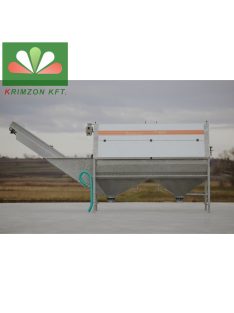 P-500 gép gyökeres zöldségek mosására szolgál. A zöldségek mosása egy perforált fémlemez-dobban történik